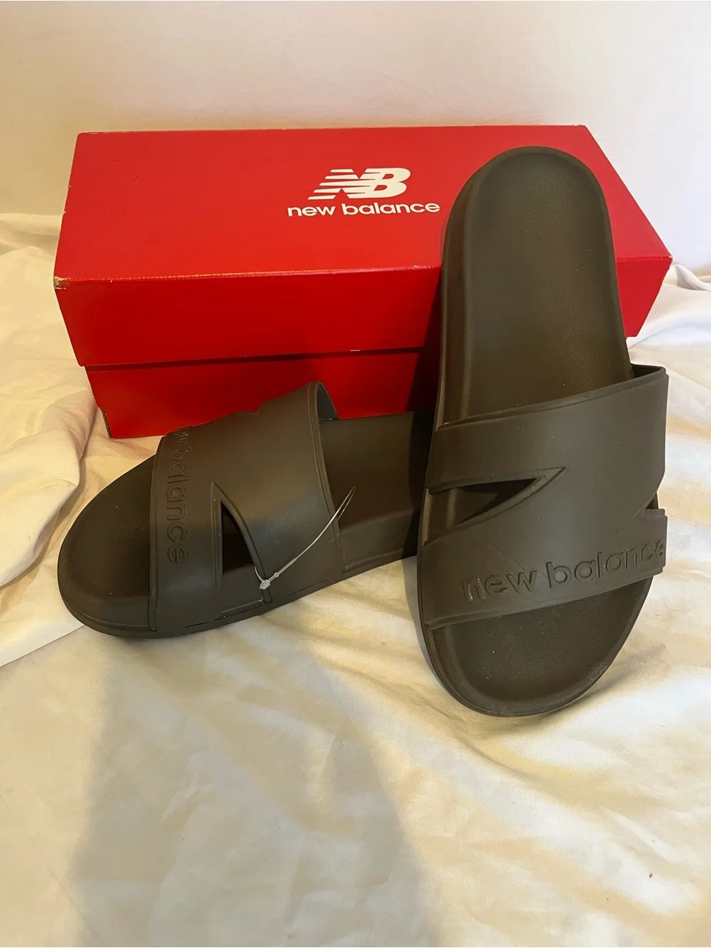New Balance Men’s Dark Olive Slide Sandals